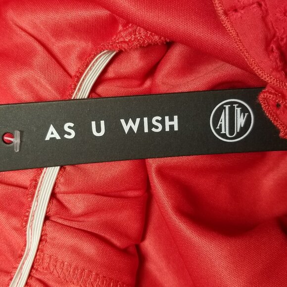 AS U WISH Red Summer Dress Womens Size Large Eyelet Cottage Milkmaid NWT - Picture 7 of 9